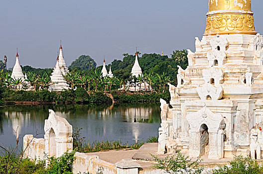 亚洲,缅甸,曼德勒,佛教寺庙,复杂,靠近