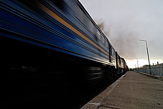柴油车辆,列车,拉拽,货运,铁路,线条,室外,乌兰巴托,南,蒙古,亚洲