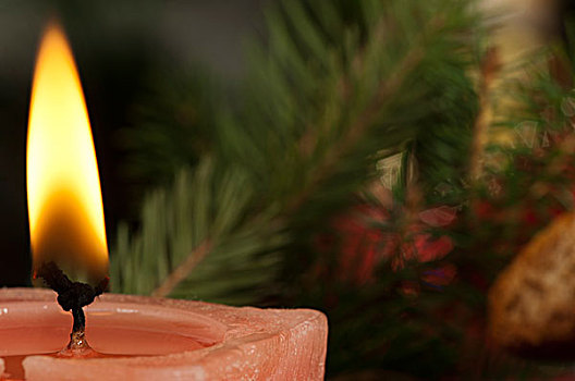 圣诞蜡烛,节日餐桌