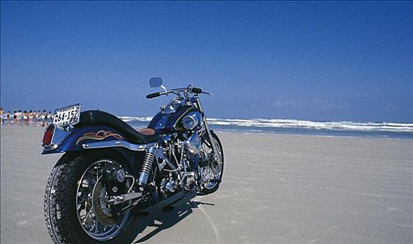 摩托车,哈雷摩托,海滩,海洋,戴托纳牌,佛罗里达,美国,北美