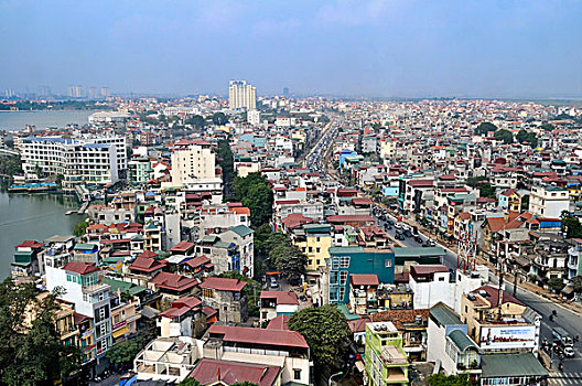 河内,城市,俯视,越南,东南亚