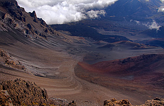 奇幻景观,俯视,毛伊岛,彩色,火山口,仰视