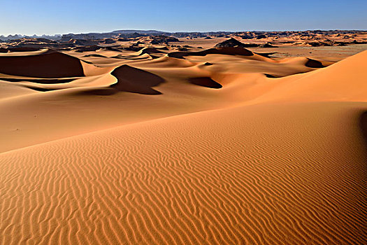 沙丘,阿杰尔高原,国家公园,世界遗产,撒哈拉沙漠,阿尔及利亚,非洲