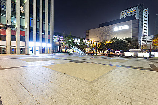 夜景,现代,城市广场