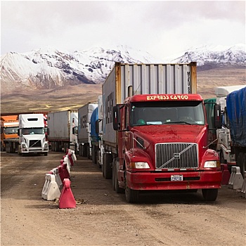 卡车,边界,智利,玻利维亚