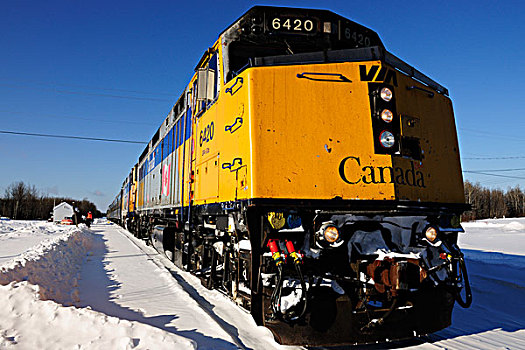 冰盖,列车,铁路,线条,曼尼托巴,加拿大