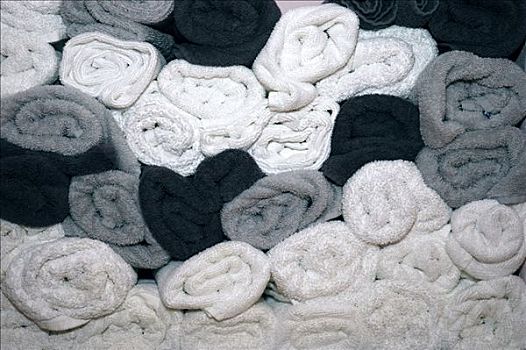 一堆,毛巾,特里,纺织品,亚麻布