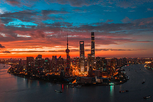 航拍上海城市风景