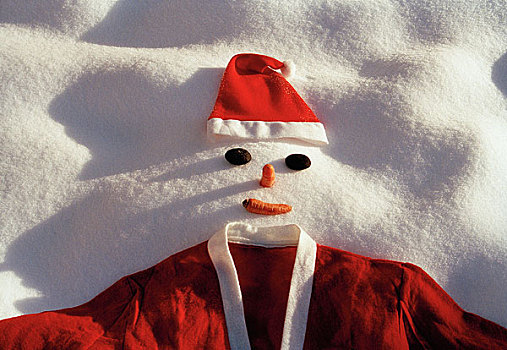 雪人,装扮,圣诞老人,雪地