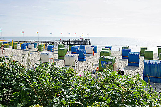 沙滩椅,岛屿,北方,石荷州,德国,欧洲