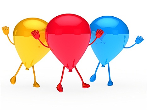 彩色,聚会气球,摆动