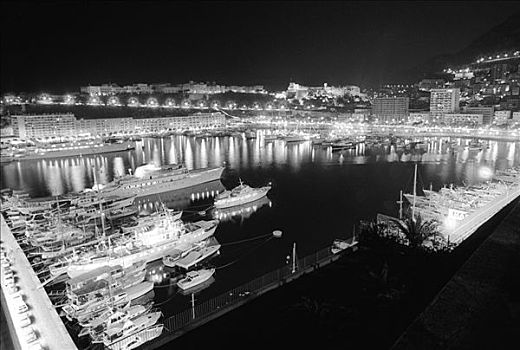 摩纳哥,港口,夜晚,摩纳哥大奖赛,蒙特卡洛,五月,艺术家