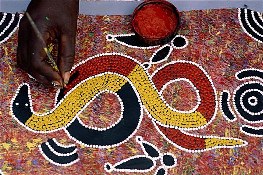 土著,艺术,描绘,特写,蛇,爱丽丝泉,北领地州,澳大利亚