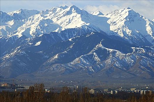 风景,山峦,靠近,阿拉木图,哈萨克斯坦