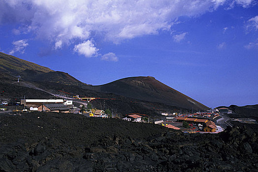 意大利,西西里,山,埃特纳火山,滑雪胜地