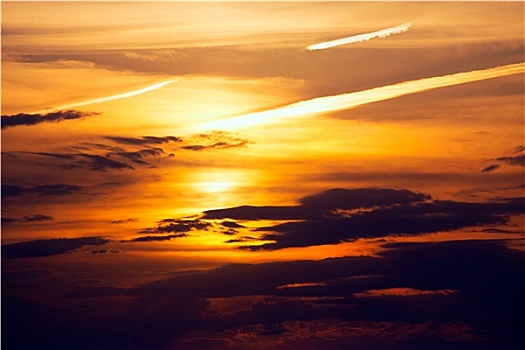伊比萨岛,日落,橙色天空