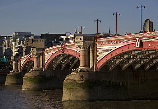 英格兰,伦敦,黑衣修道士桥,布莱克费尔斯路,桥,上方,泰晤士河