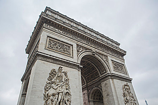 凯旋门,街道,巴黎,仰视,雕塑