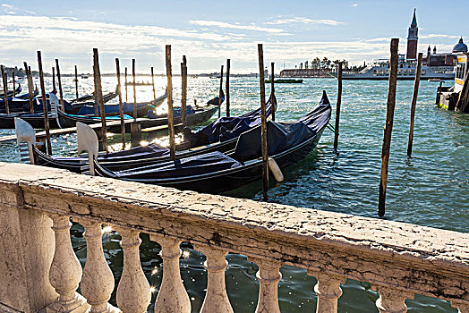 威尼斯,桥,晨光,小船