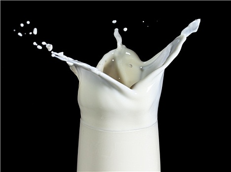 牛奶,溅,玻璃杯,黑色背景,背景