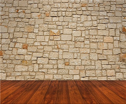 木地板,石墙