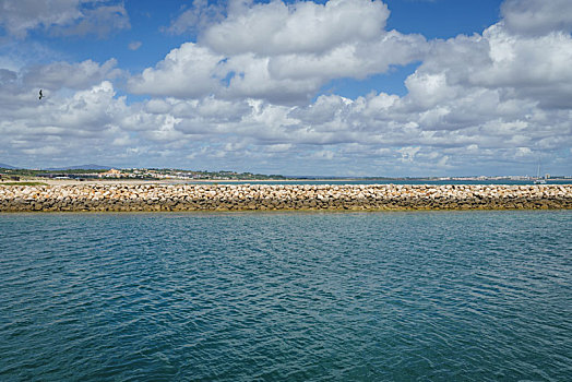 葡萄牙阿尔加维海岸,小镇拉各斯海景