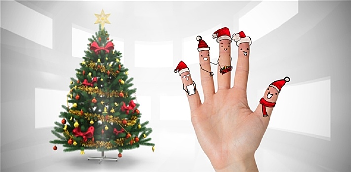 合成效果,图像,圣诞节,手指