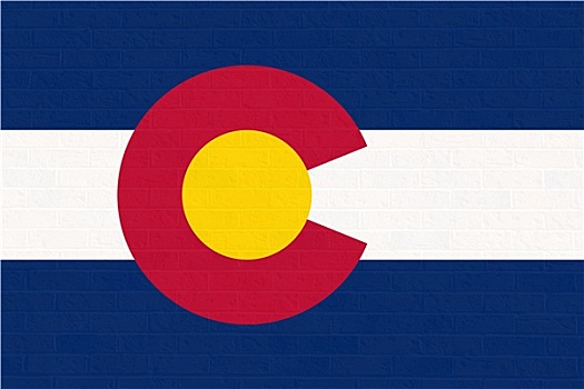 科罗拉多,旗帜,砖墙