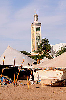 毛里塔尼亚,帐蓬,市场,摩洛哥,清真寺