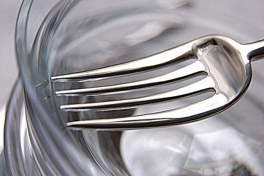 叉子,玻璃碗