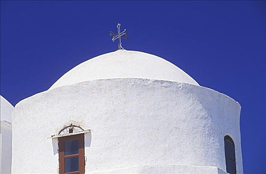 高,局部,教堂,锡拉岛,基克拉迪群岛,希腊