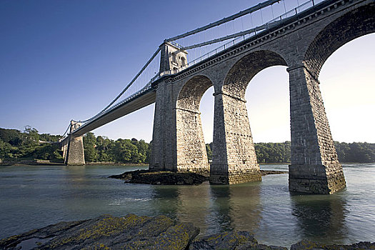 北威尔士,桥,铁,吊桥,世界