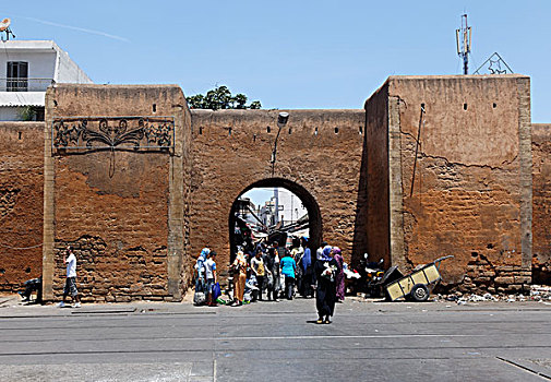城墙,麦地那,老城,拉巴特,摩洛哥,北非,非洲