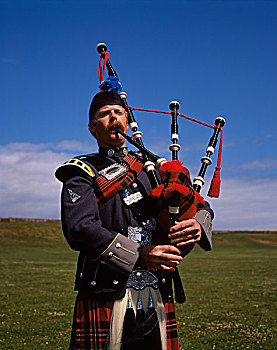 苏格兰人,风笛手,吹,风笛,苏格兰,英国