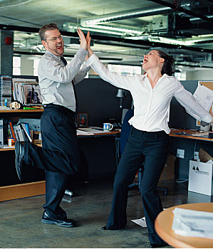 商务人士,跳舞,办公室