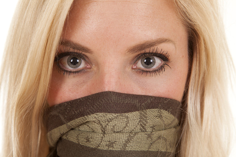 绿色,蒙面,女人,脸,特写,嘴_高清图片_全景视觉