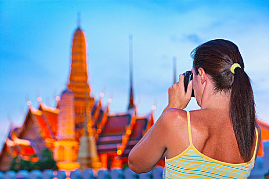 泰国,曼谷,大皇宫,玉佛寺,女人,相机