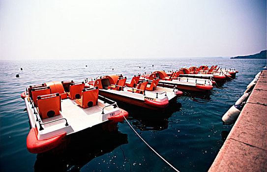 桨轮船,加尔达湖,意大利