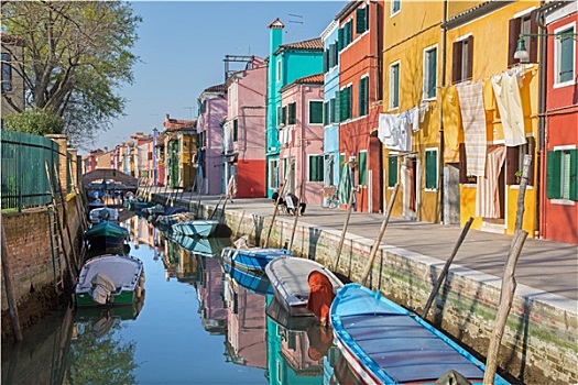 威尼斯,意大利,房子,上方,运河,布拉诺岛