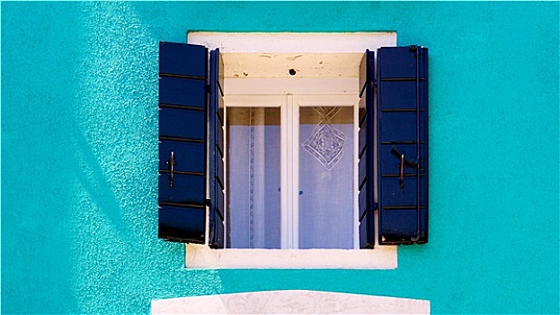 蓝色,窗户,布拉诺岛,蓝色背景,墙壁