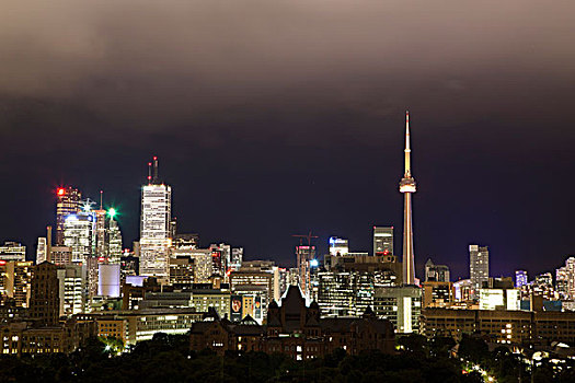 城市,夜景,多伦多,安大略省,加拿大