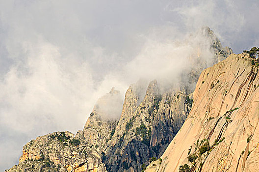 山,风景,科西嘉岛,法国,欧洲