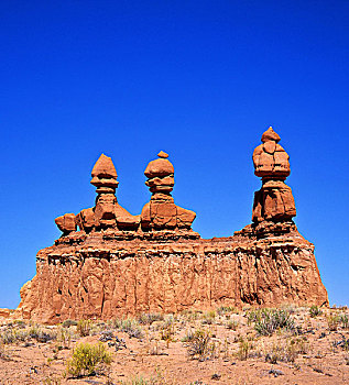 砂岩构造,三姐妹山,鬼怪,山谷,州立公园,犹他,美国