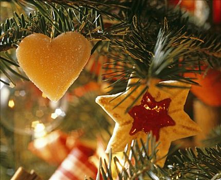 圣诞装饰,杏仁蛋白软糖,榅桲树