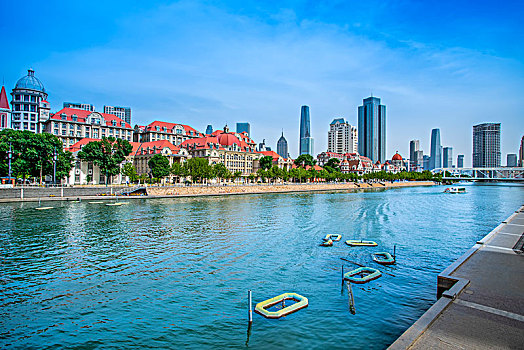 天津海河两岸建筑景观