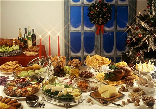 传统,葡萄牙,圣诞自助餐