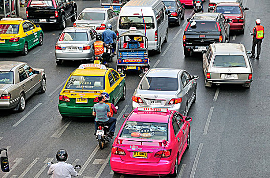 交通拥挤,道路,曼谷,泰国,亚洲