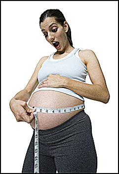 孕妇,测量,腹部