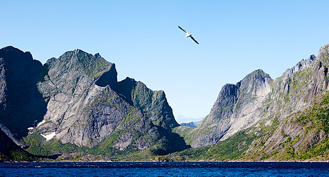 山景,靠近,罗弗敦群岛,诺尔兰郡,挪威,欧洲