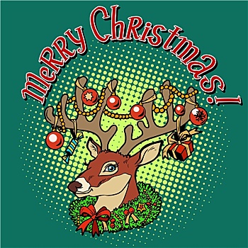 鹿,圣诞老人,圣诞快乐